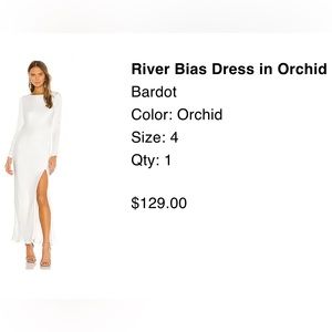 Bardot White Silk Dress
